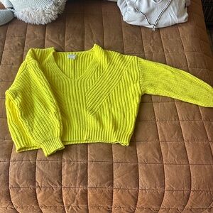 Yellow V-Neck Women's Anthropologie Sweater